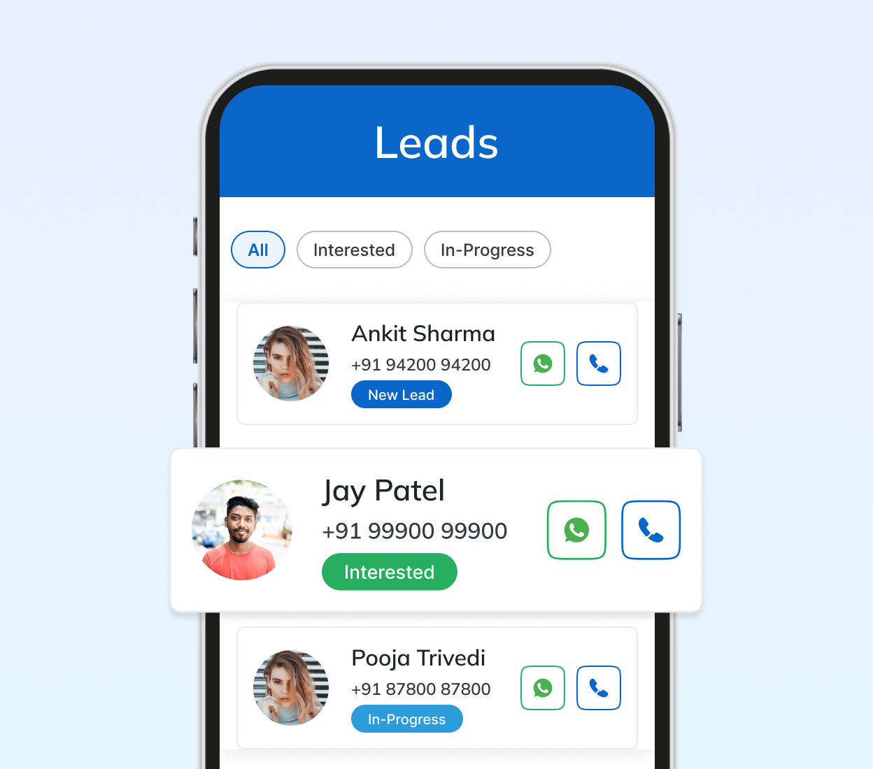 Free mobile CRM for facebook leads